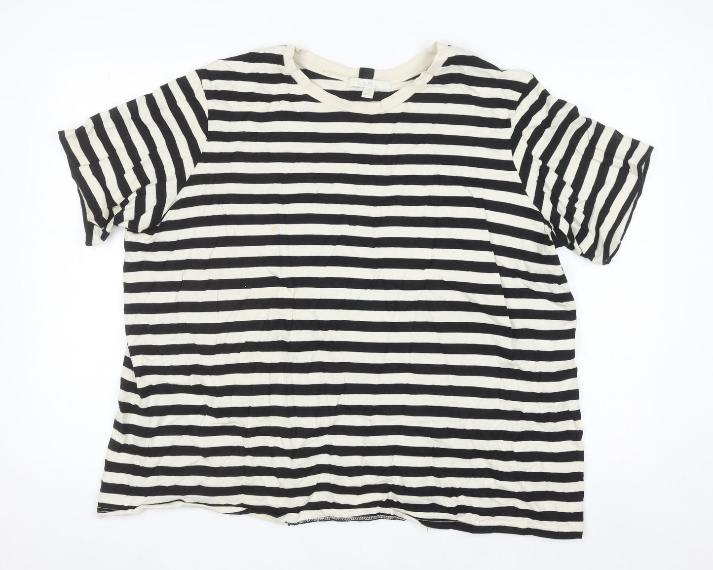 Next Women’s Black White Striped Cotton T-Shirt Size 20