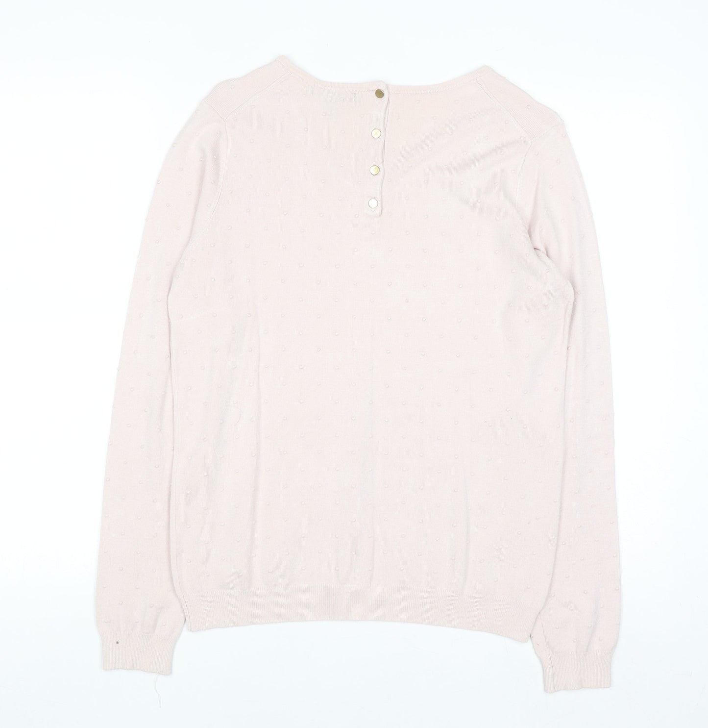 Mango Women Pink Round Neck Long Sleeve Pullover Jumper Size 10