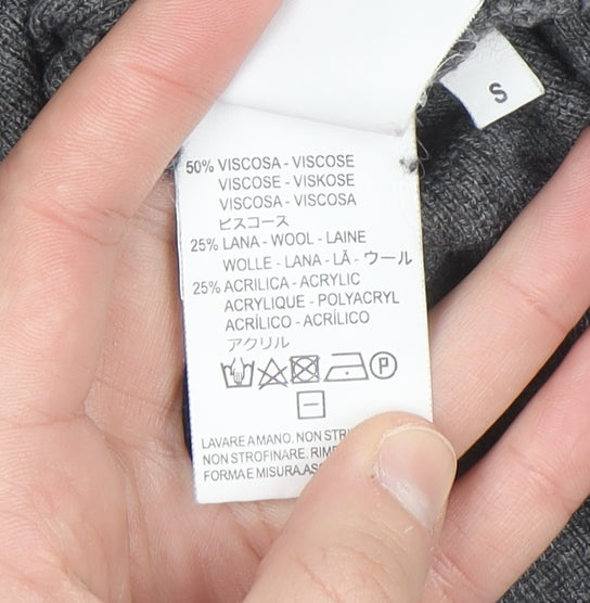 Maria Bellentani Women's Grey Wool Blend Tunic Jumper Size S