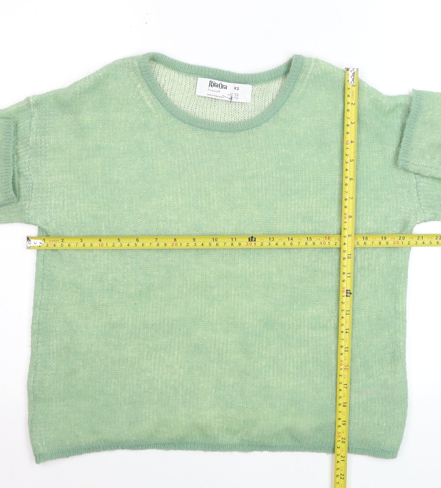 Primark Rita Ora Women's Green XS Mohair Blend Crew Neck Jumper
