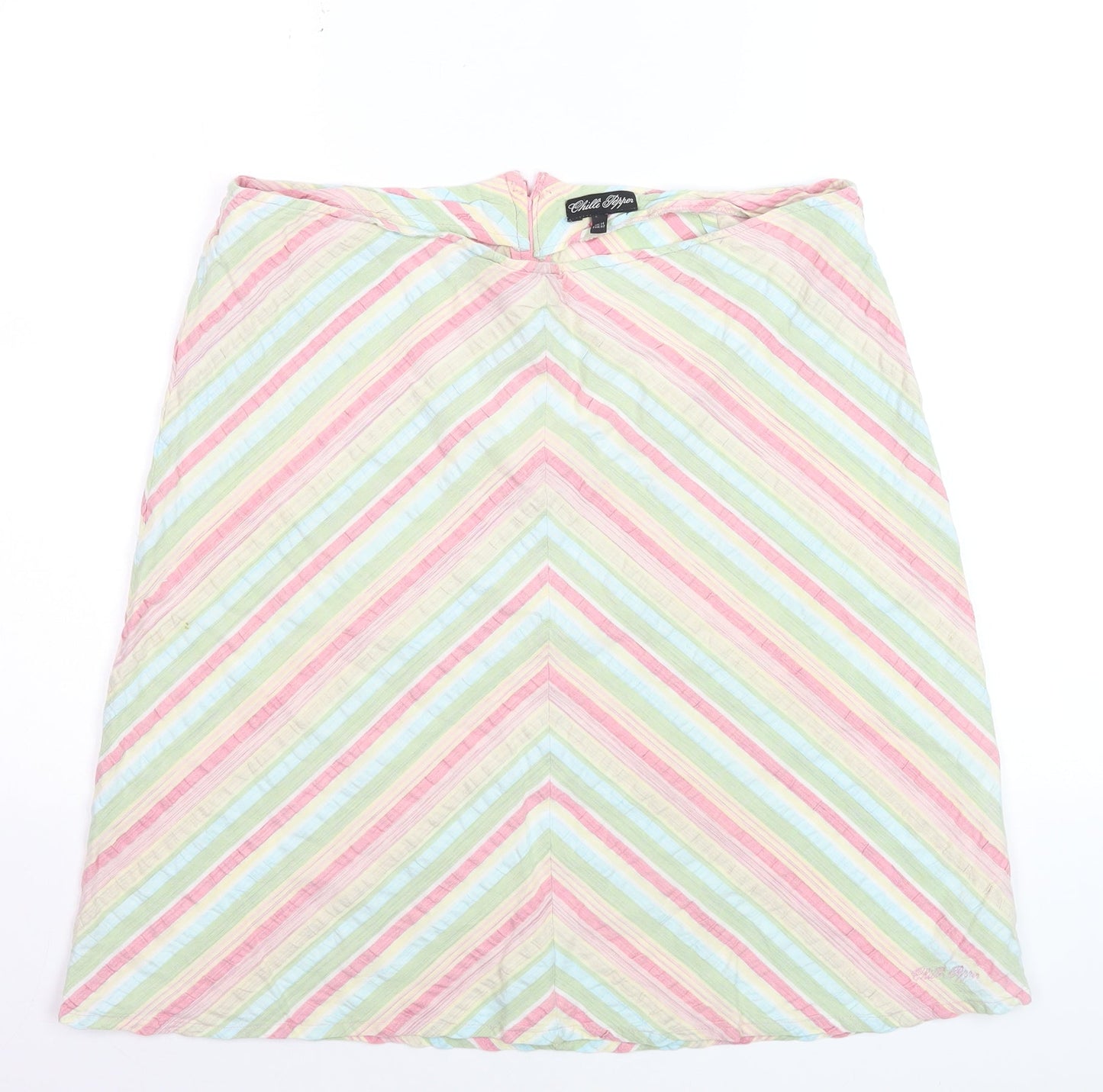 Chilli Pepper Women’s Multicoloured A-Line Cotton Skirt UK 14