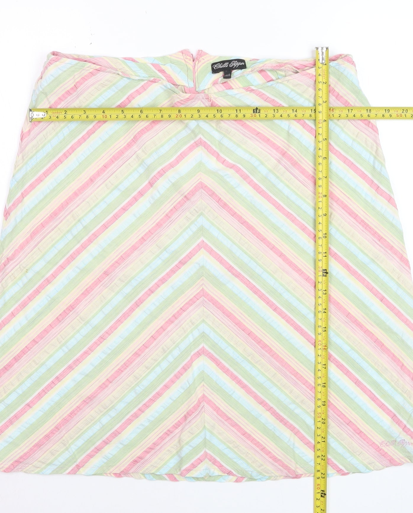 Chilli Pepper Women’s Multicoloured A-Line Cotton Skirt UK 14