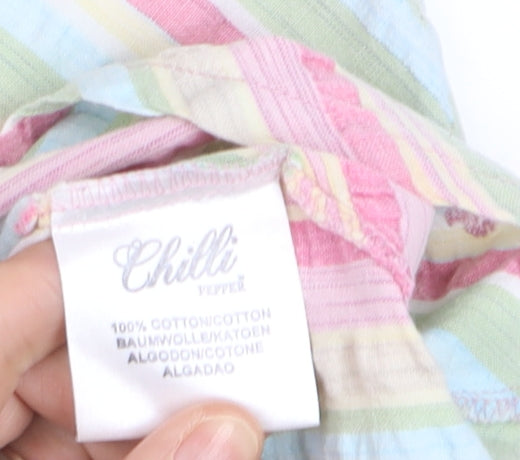 Chilli Pepper Women’s Multicoloured A-Line Cotton Skirt UK 14