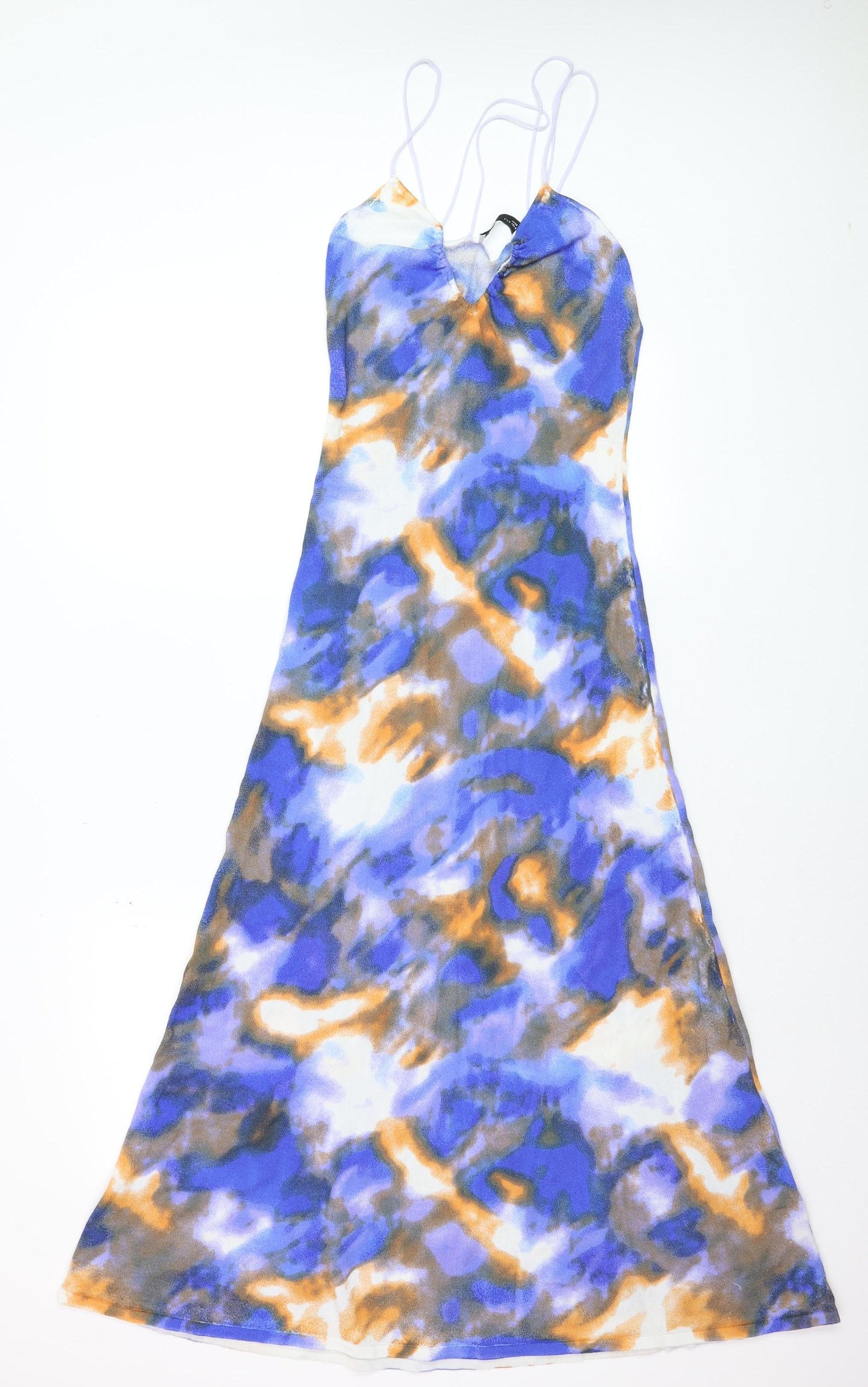 Zara Women Multicoloured Size 8 Slip Midi Dress Viscose Blend
