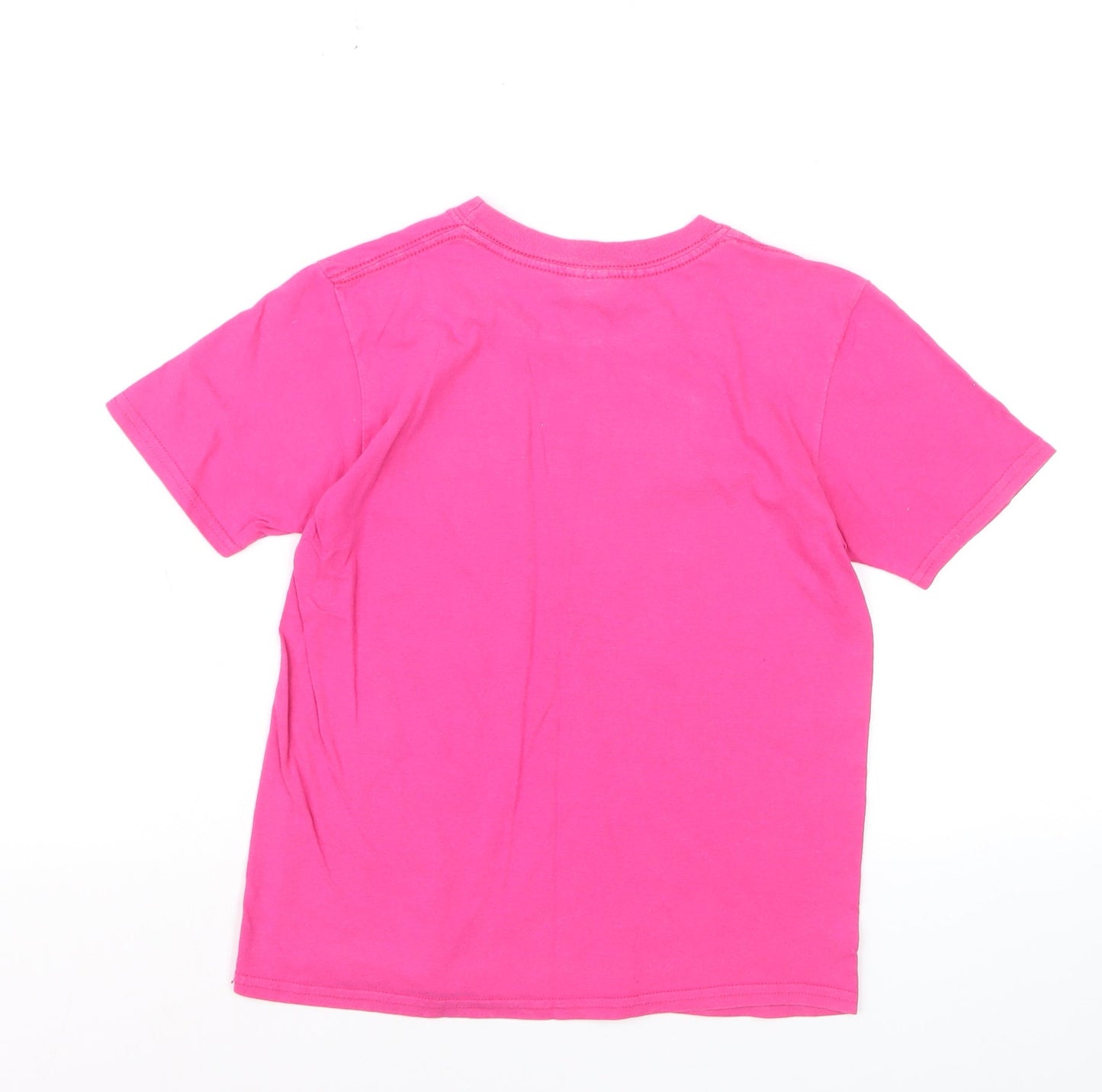 Gildan Girls Pink Graphic Cotton T-Shirt Youth Large Eat Sleep Dance Repeat