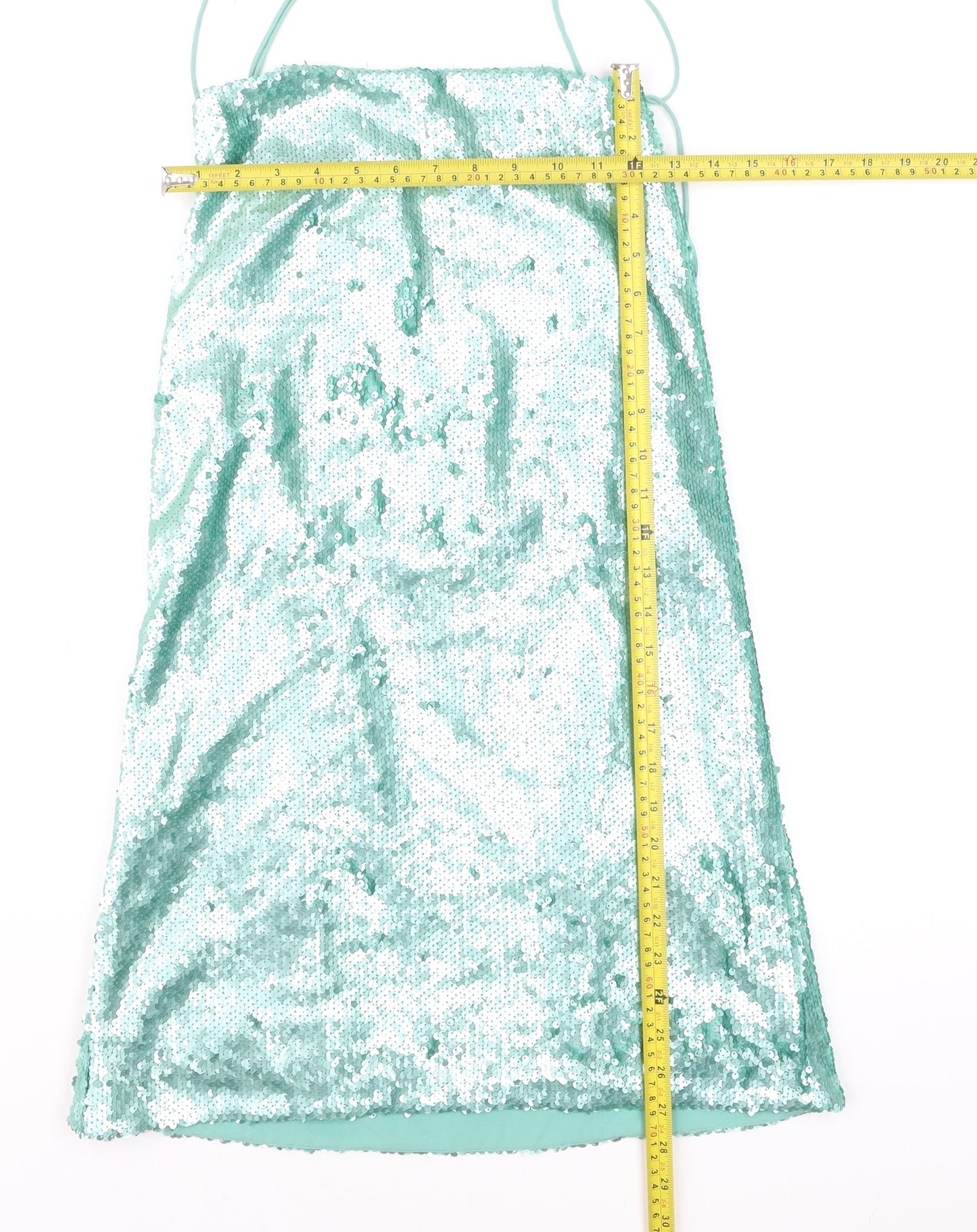 ASOS Women’s Green Sequin Slip Dress Size 8 Party Sleeveless