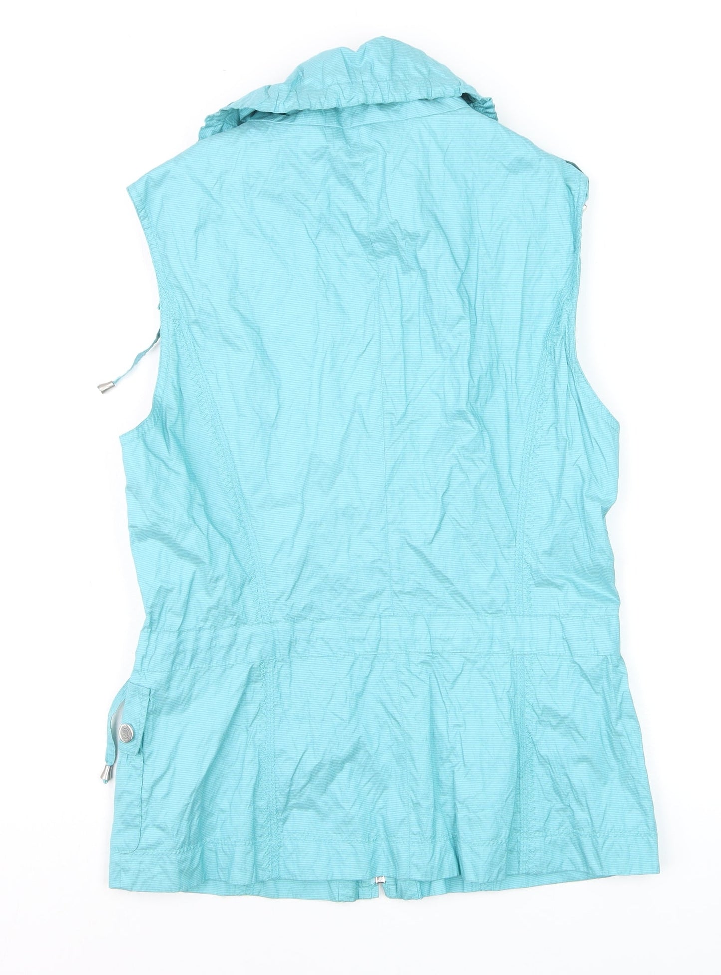 Gerry Weber Womens Blue Waistcoat Size 10 Zip Pockets Lightweight