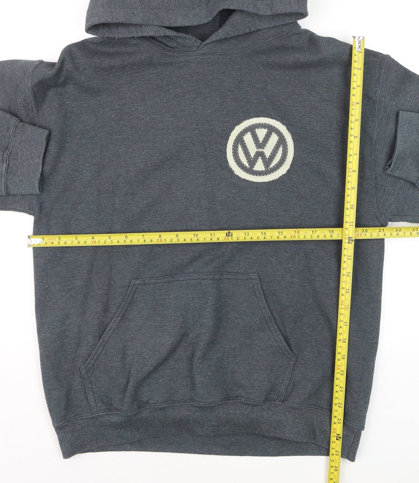 Gildan Men's Grey Pullover Hoodie VW Wolfsburg Mechanic Logo M