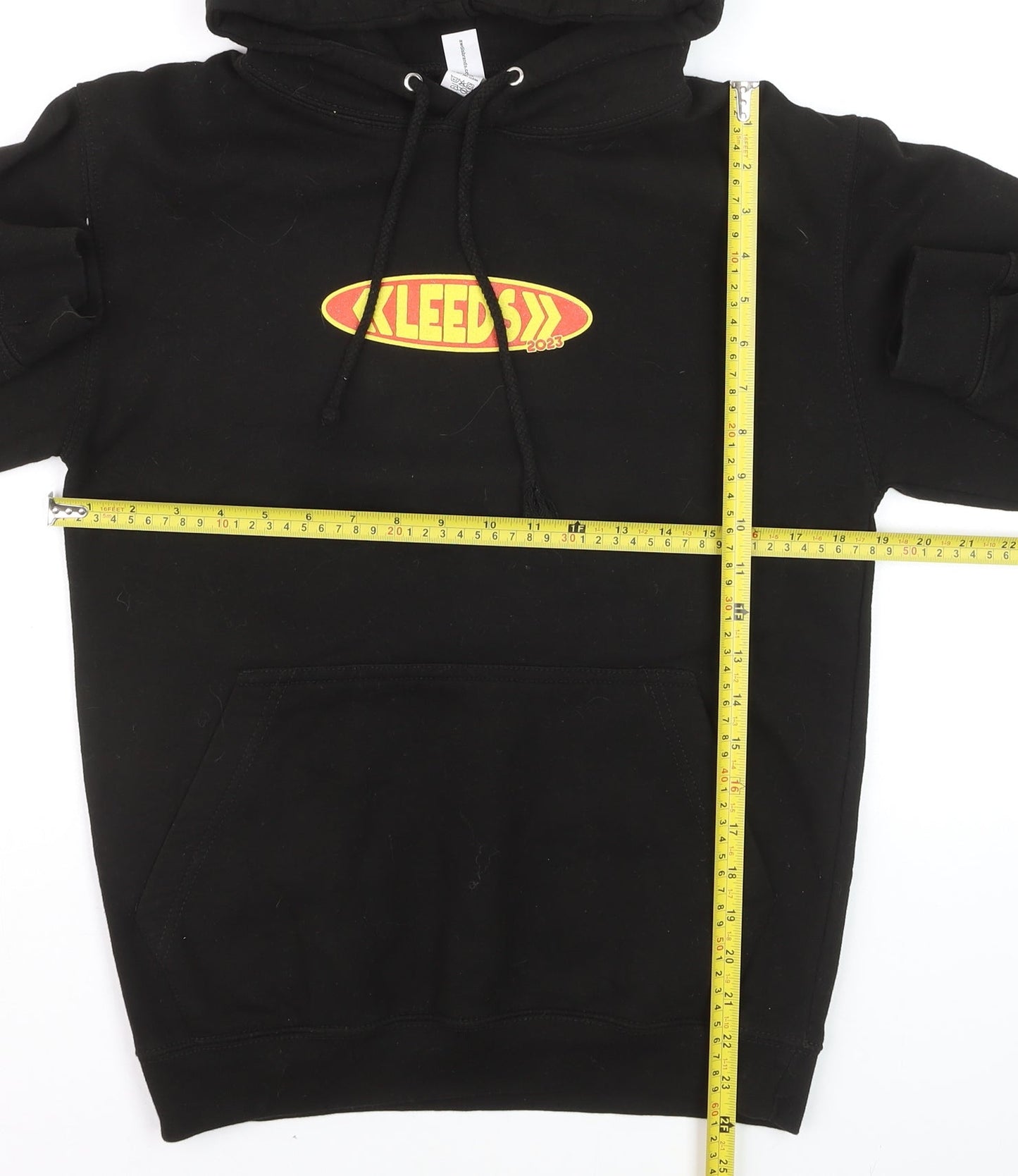 AWDis Mens Black Leeds Festival 2023 Pullover Hoodie Size S