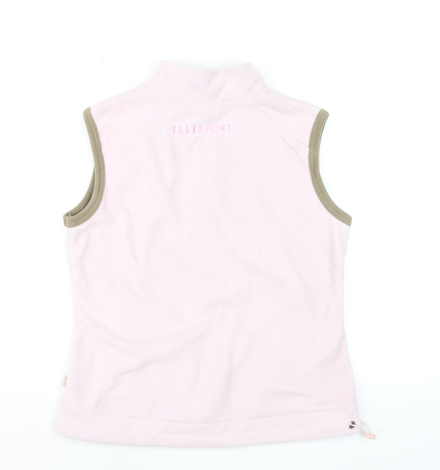 ELLE Sport Women's Pink Fleece Sleeveless Zip Waistcoat Size 12