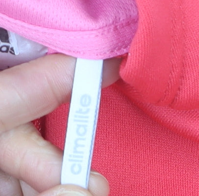Adidas Girls Pink Hooded Track Jacket 13-14 Years Lightweight Climalite