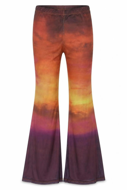 Motel Womens Multicoloured XS Flared Mesh Trousers