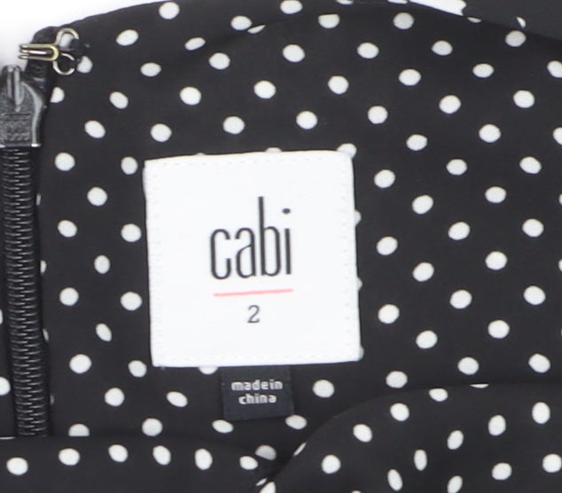 Cabi Women’s Multicoloured Camisole Top Size 10 Animal Polka Zip