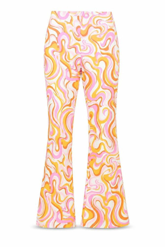 Divided Womens Multicoloured Flared Retro Stretch Trousers Size S