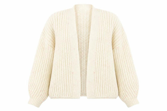 Primark Women's Ivory Chunky Knit Cardigan Size S 10/12