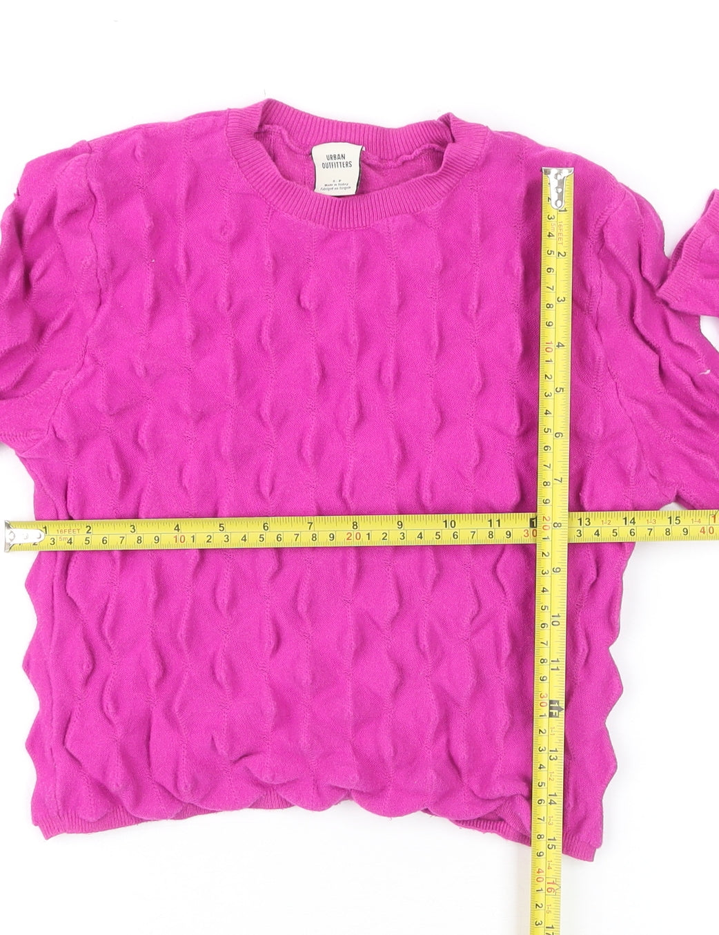 Urban Outfitters Women's Pink Textured Knit Crew Neck Jumper Size S