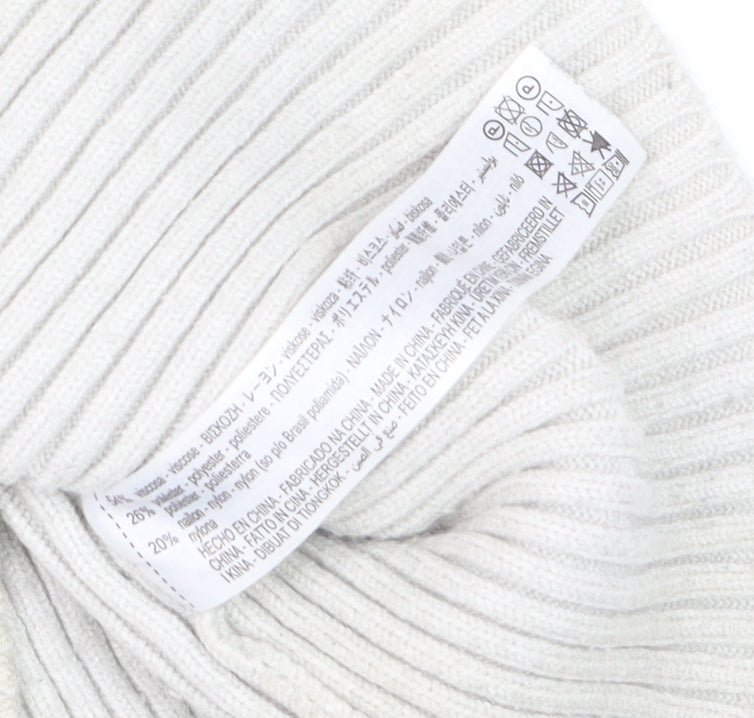 Zara Women Ivory Ribbed Sleeveless High Neck Knit Vest Size 12