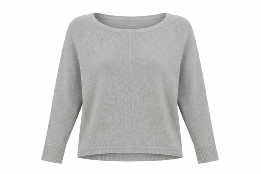 French Connection Women's Grey L Scoop Neck Wool Blend Jumper