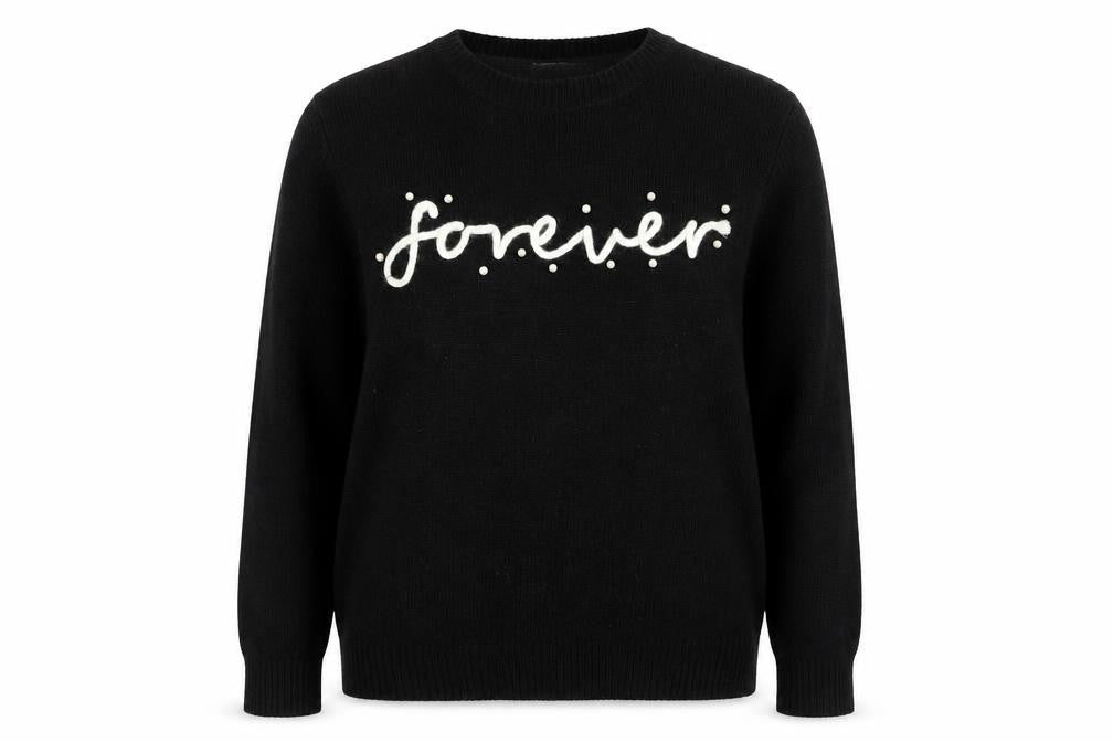 Papaya Women’s Black 'Forever' Beaded Knit Jumper Size M