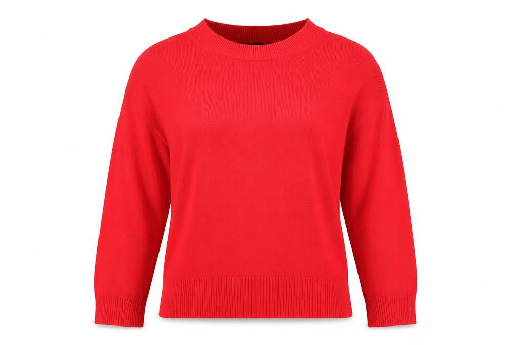 Oasis Women Red Crew Neck Long Sleeve Pullover Jumper M