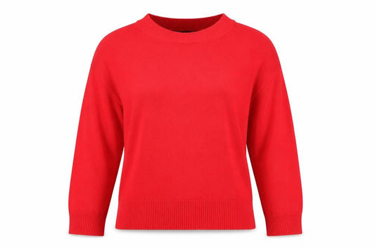 Oasis Women Red Crew Neck Long Sleeve Pullover Jumper M