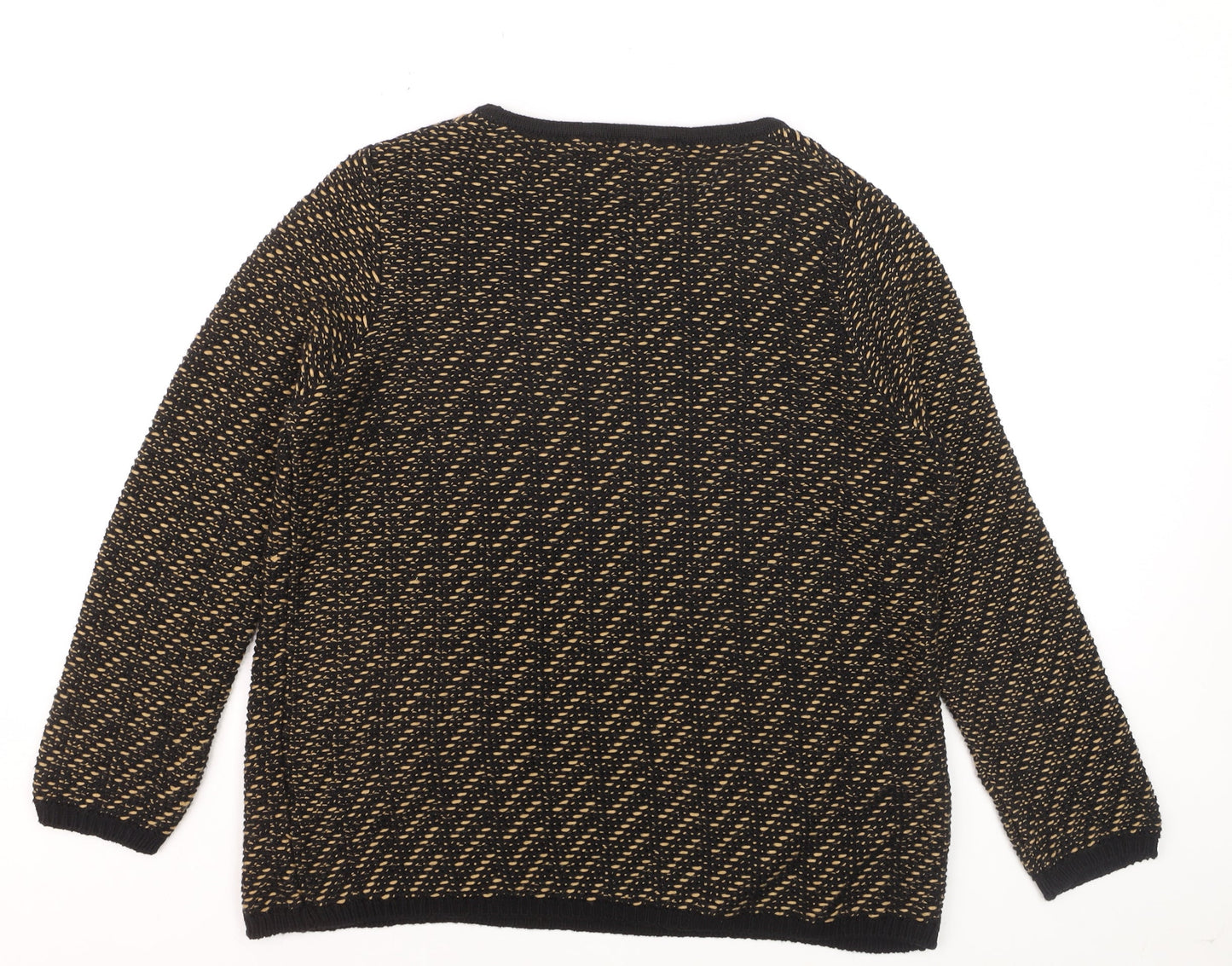 Marks and Spencer Women's Black Knit Jumper Size 16 Crew Neck