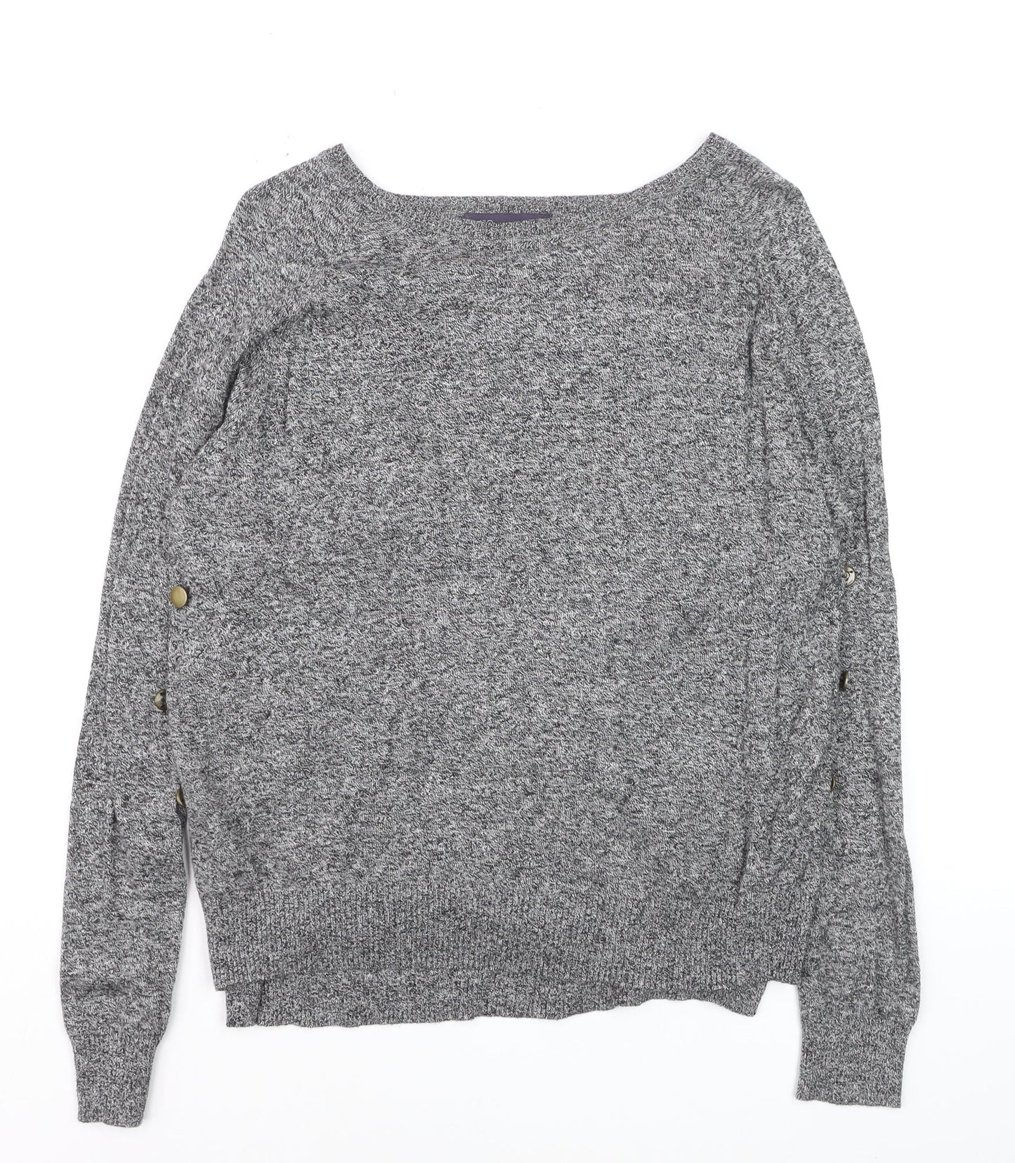 Marks and Spencer Womens Grey Knit Boat Neck Pullover Jumper M