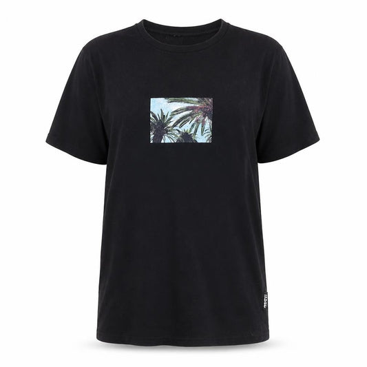 Jaded London Women's Black Palm Print Cotton T-Shirt - M