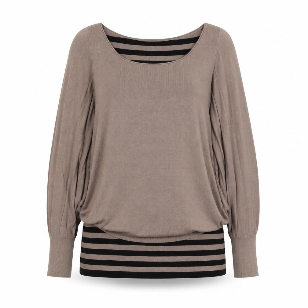 Best Connections Women Beige Striped Long Sleeve Cardigan Size 14