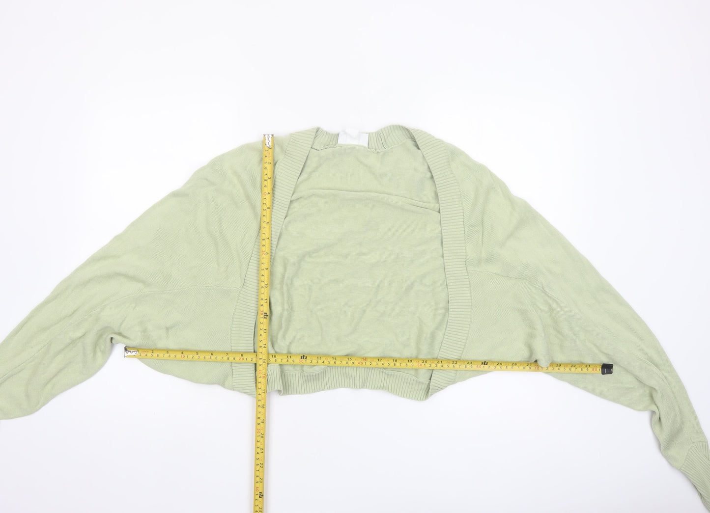 Monki Womens Green Shrug Cardigan Size 12 Cotton Modal Knit