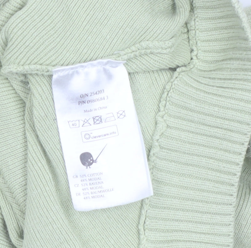 Monki Womens Green Shrug Cardigan Size 12 Cotton Modal Knit