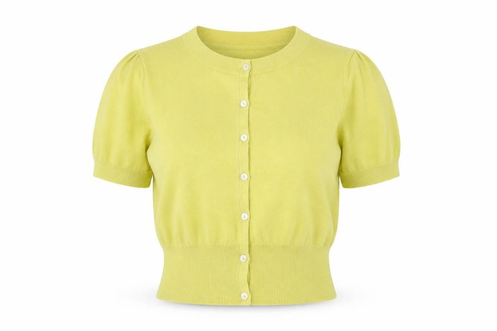 Fenn Wright Manson Women's Green Silk Blend Short Sleeve Cardigan Size 12