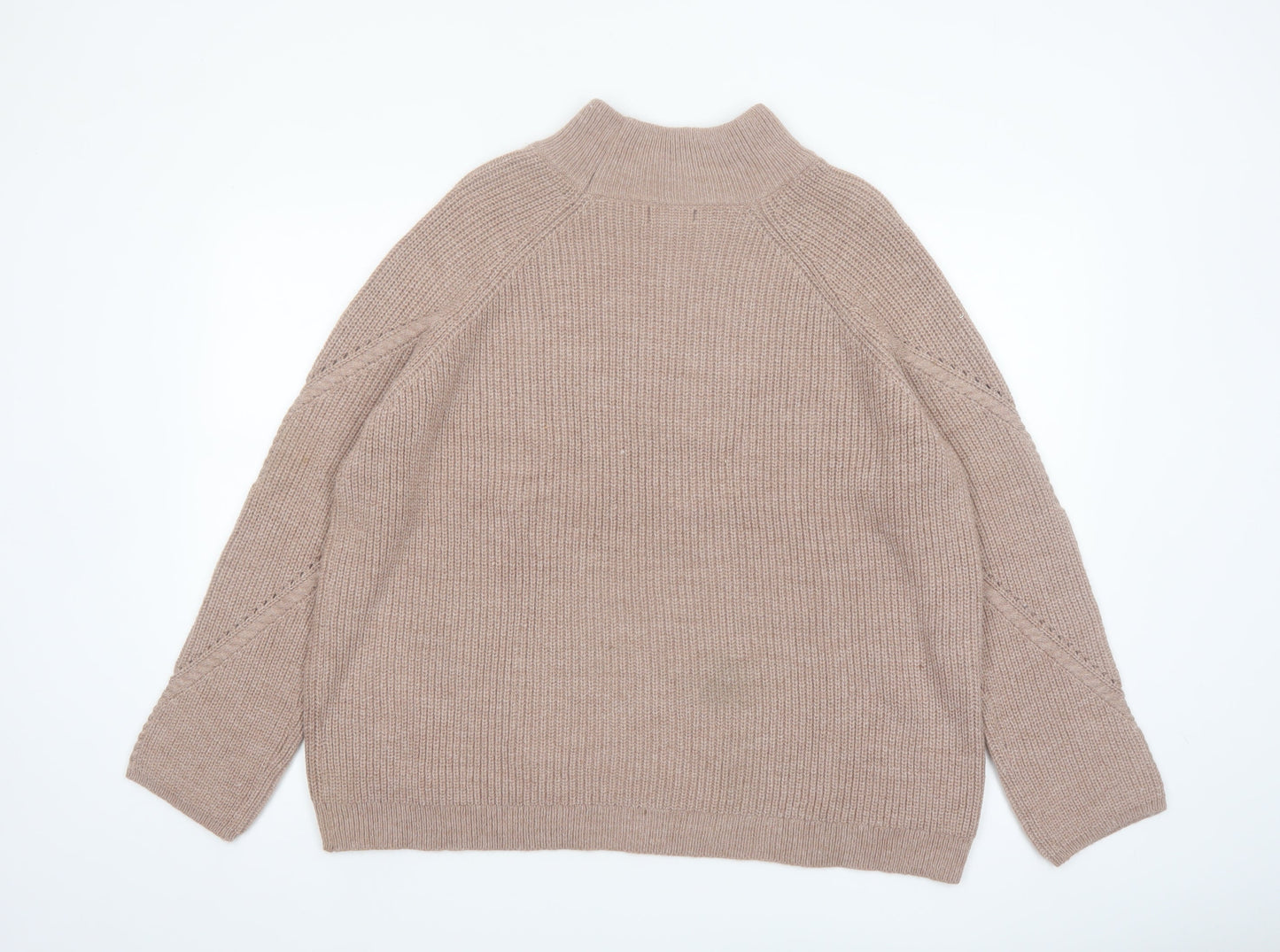 Wallis Women’s Beige Mock Neck Knit Jumper Size L