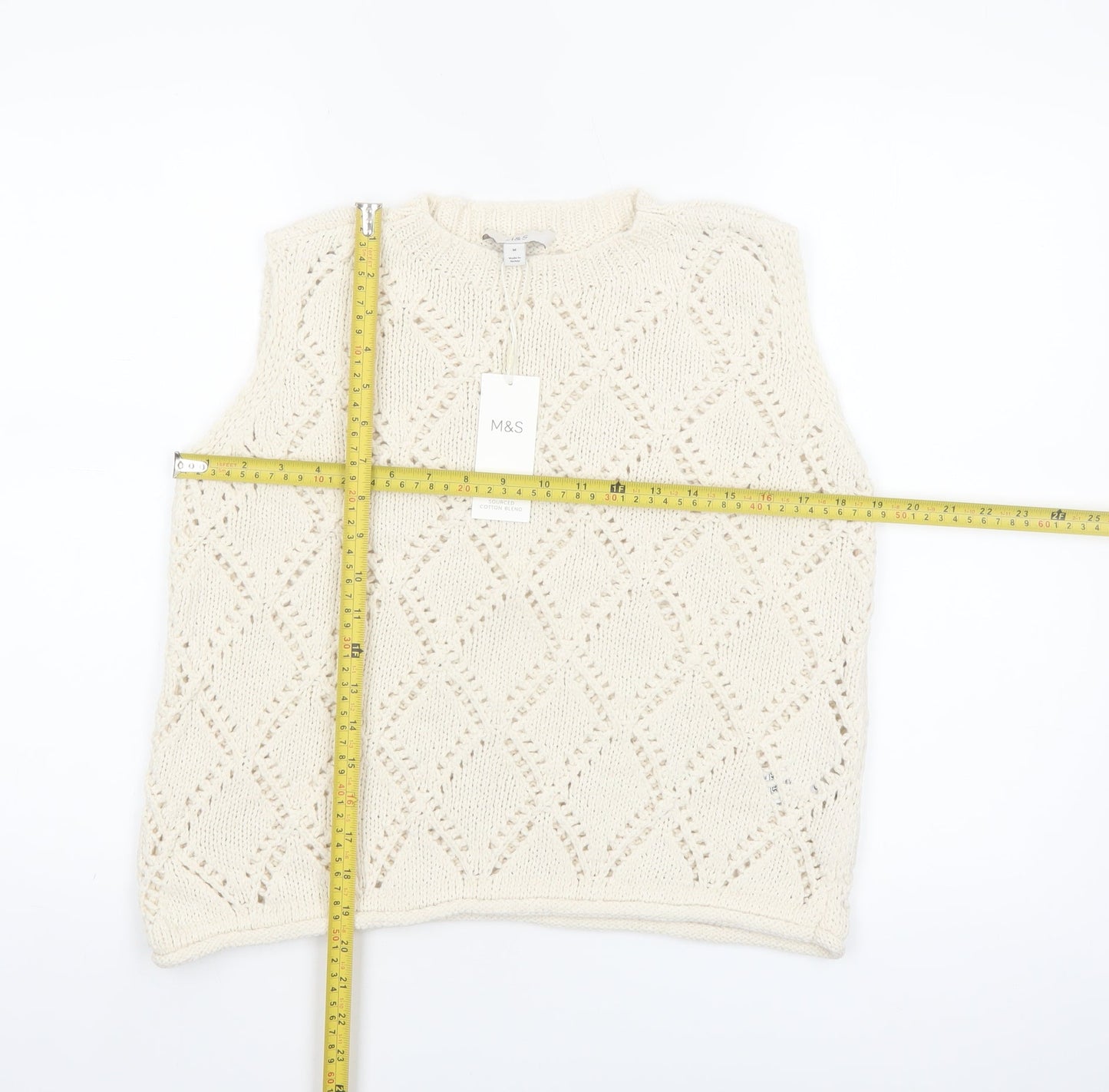 Marks and Spencer Women’s Ivory Knit Sleeveless Tank M
