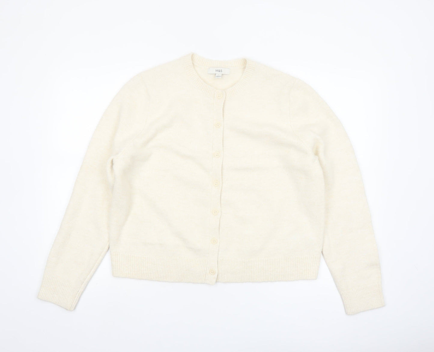 Marks and Spencer Womens Ivory L Cardigan Knit Jumper