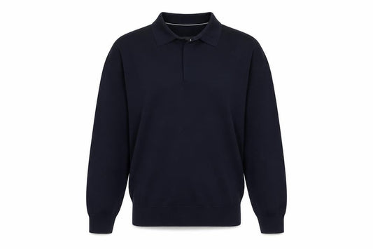 Marks & Spencer Men's Blue Collared Cotton Jumper L