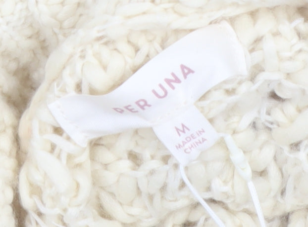 Marks and Spencer Per Una Women’s Ivory Roll Neck Chunky Knit Jumper M