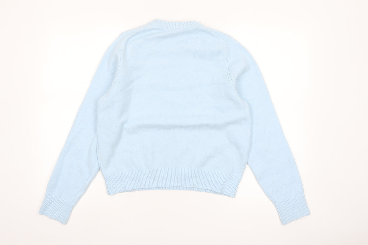 H&M Divided Womens Blue Crew Neck Pullover Jumper Size 8