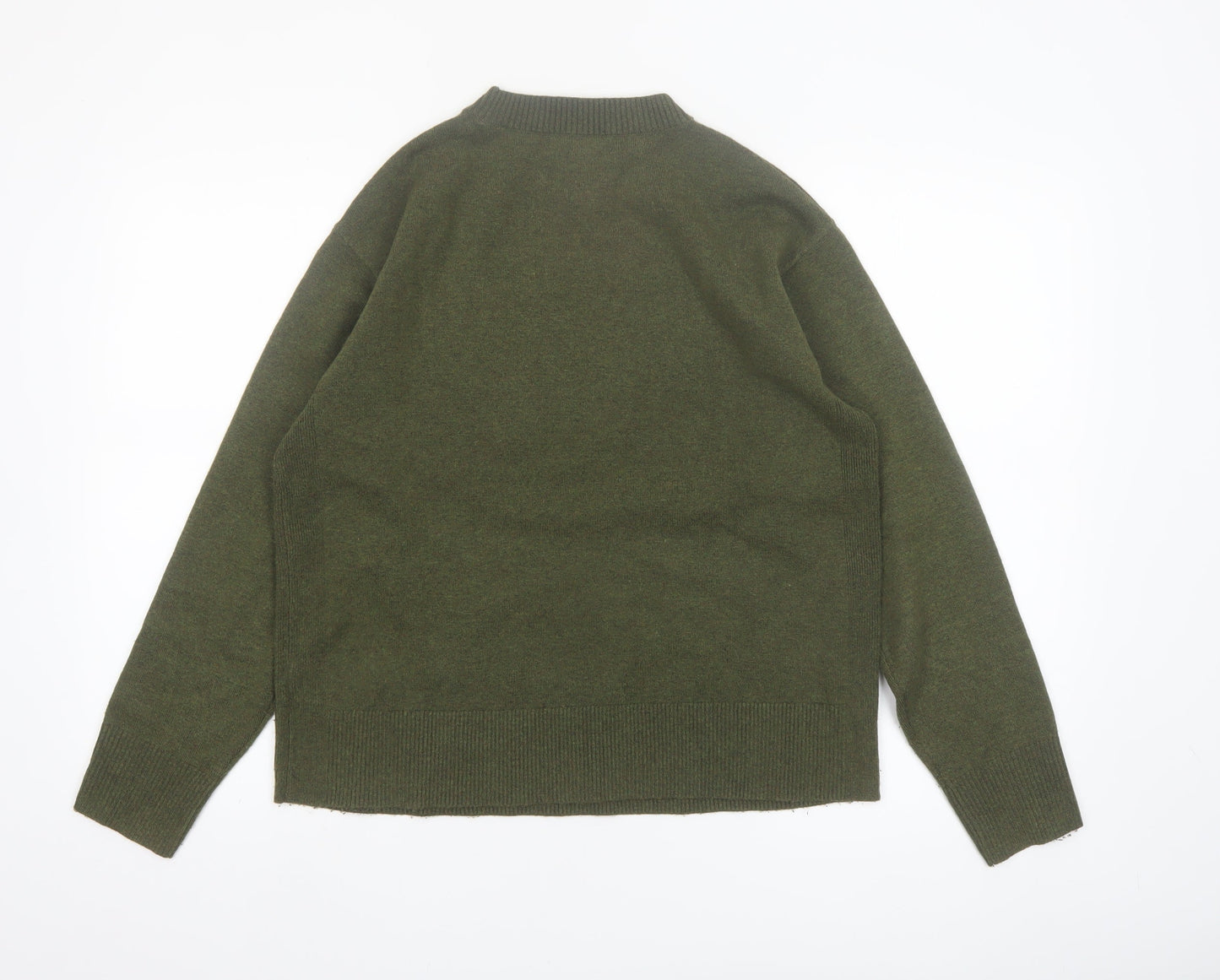 Marks and Spencer Women Green M Crew Neck Pullover Jumper