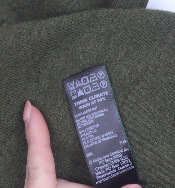 Marks and Spencer Women Green M Crew Neck Pullover Jumper