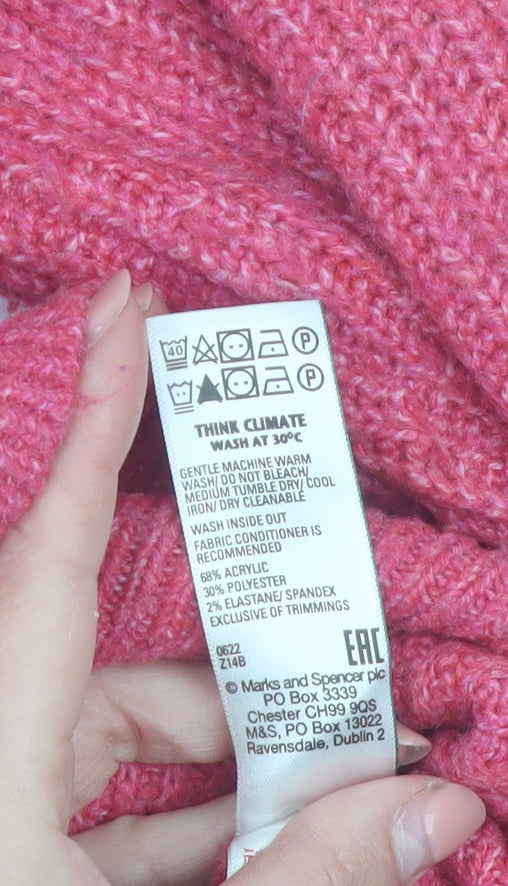 Marks and Spencer Womens Pink XS Crew Neck Knit Pullover Jumper