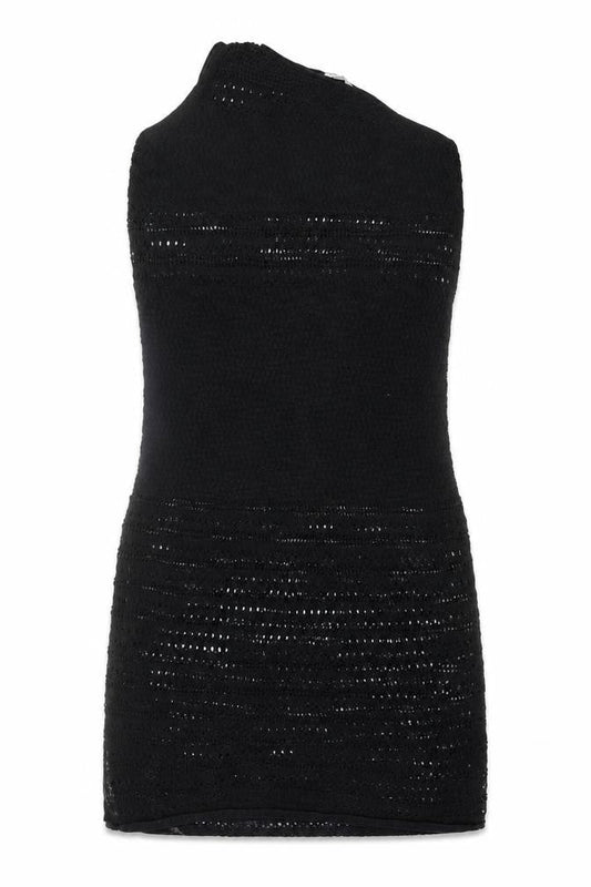 Marks & Spencer Women Black L Crochet Knit Sheath Dress