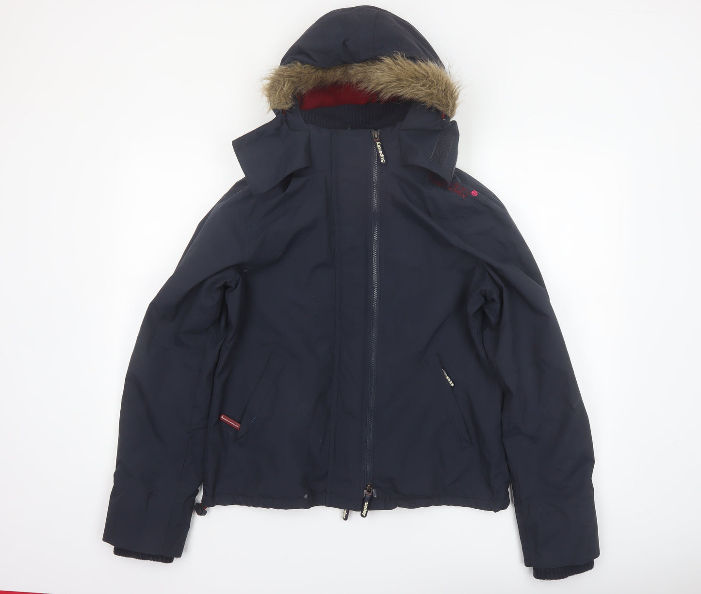 Superdry Women's Blue Windcheater Hooded Jacket L