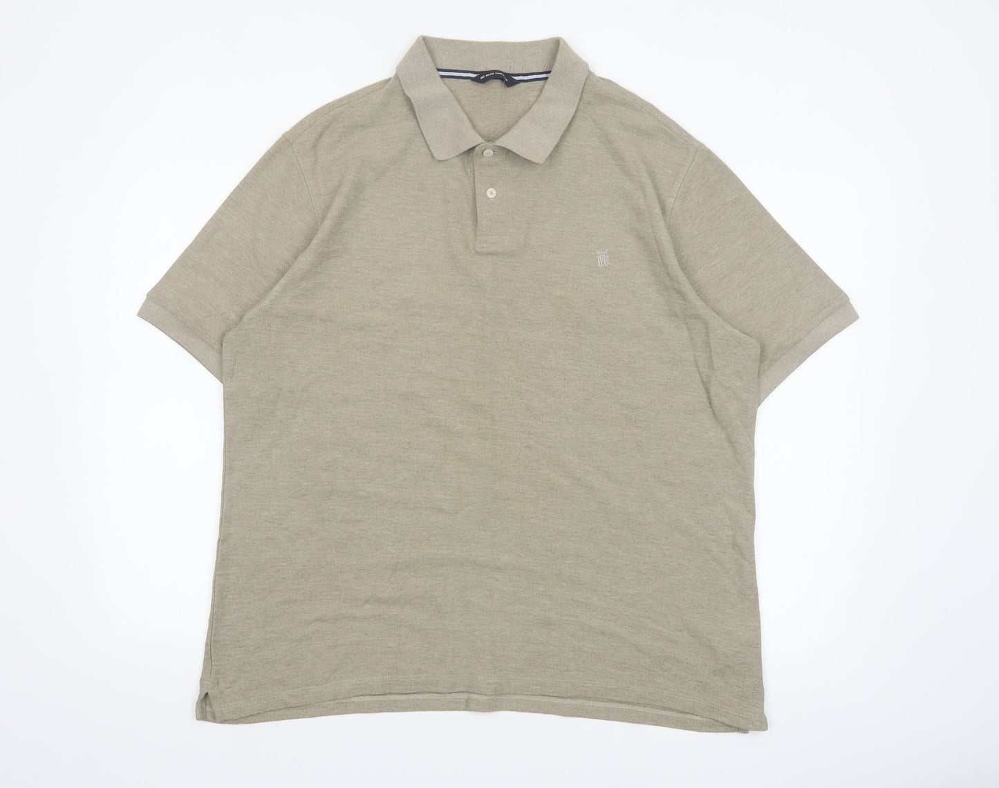 Marks & Spencer Men's Beige Short Sleeve Polo Shirt XL Classic Fit