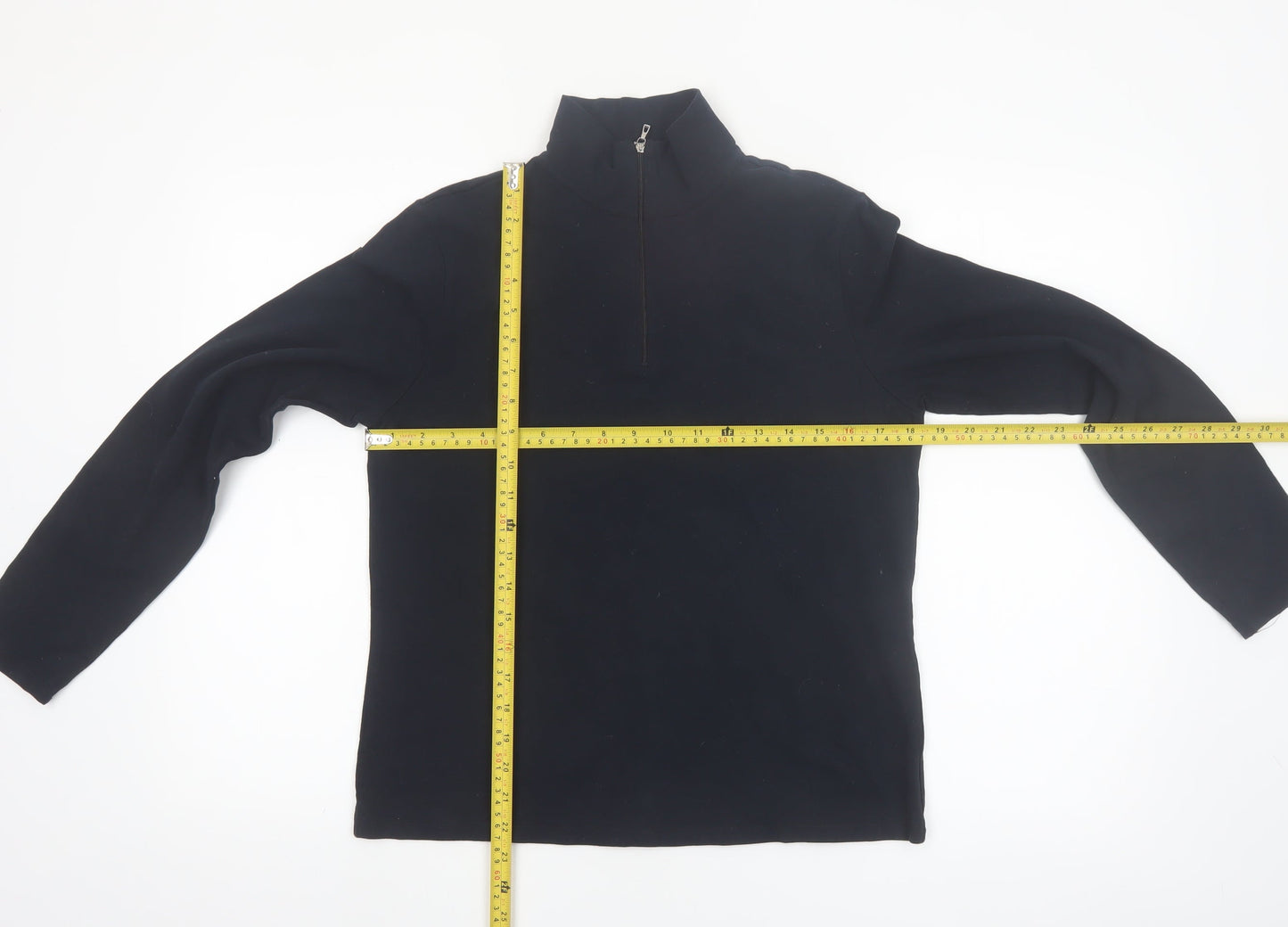 Lands' End Women's Black 1/2 Zip Fleece Sweatshirt Size M 10-12
