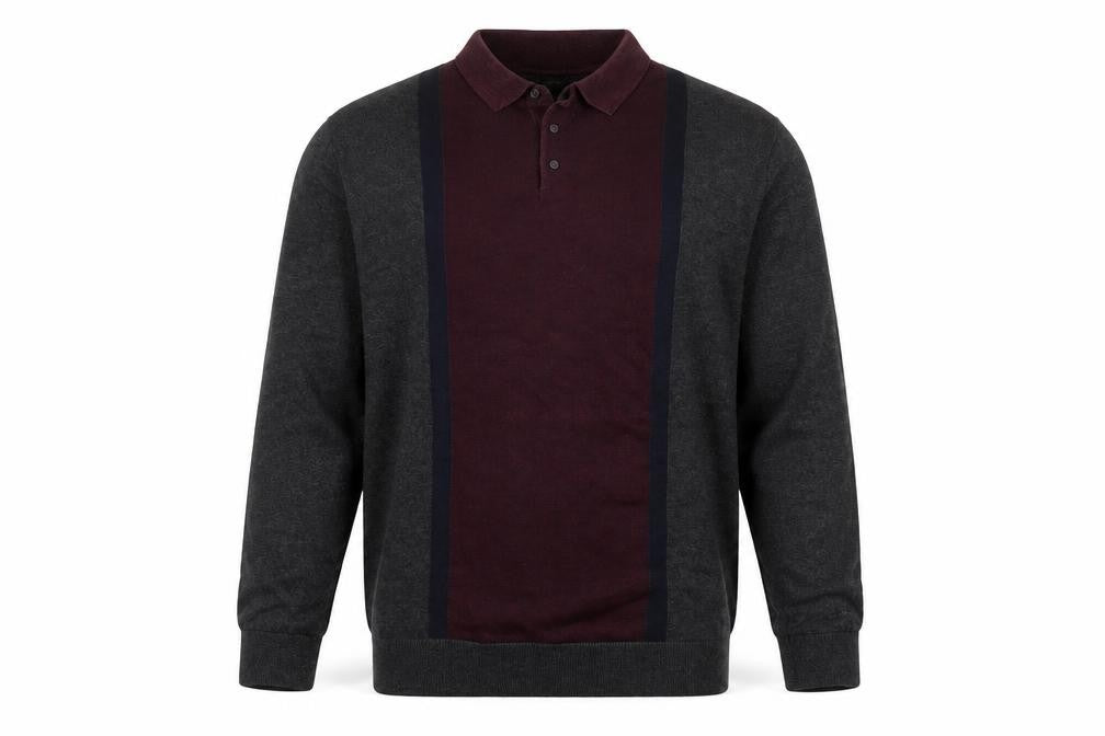 Next Men’s Grey Collared Pullover Jumper XL Cotton Knit