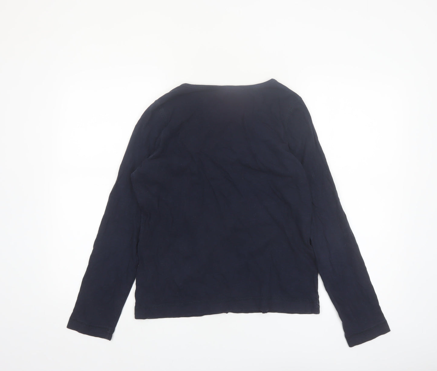 Hush Womens Blue Long Sleeve V-Neck Button-Up Top XS