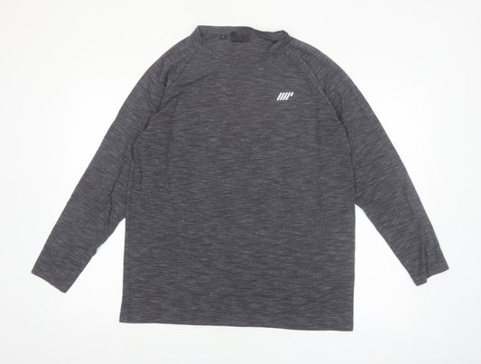 Myprotein Men's Grey Long Sleeve Athletic Gym Top Size L