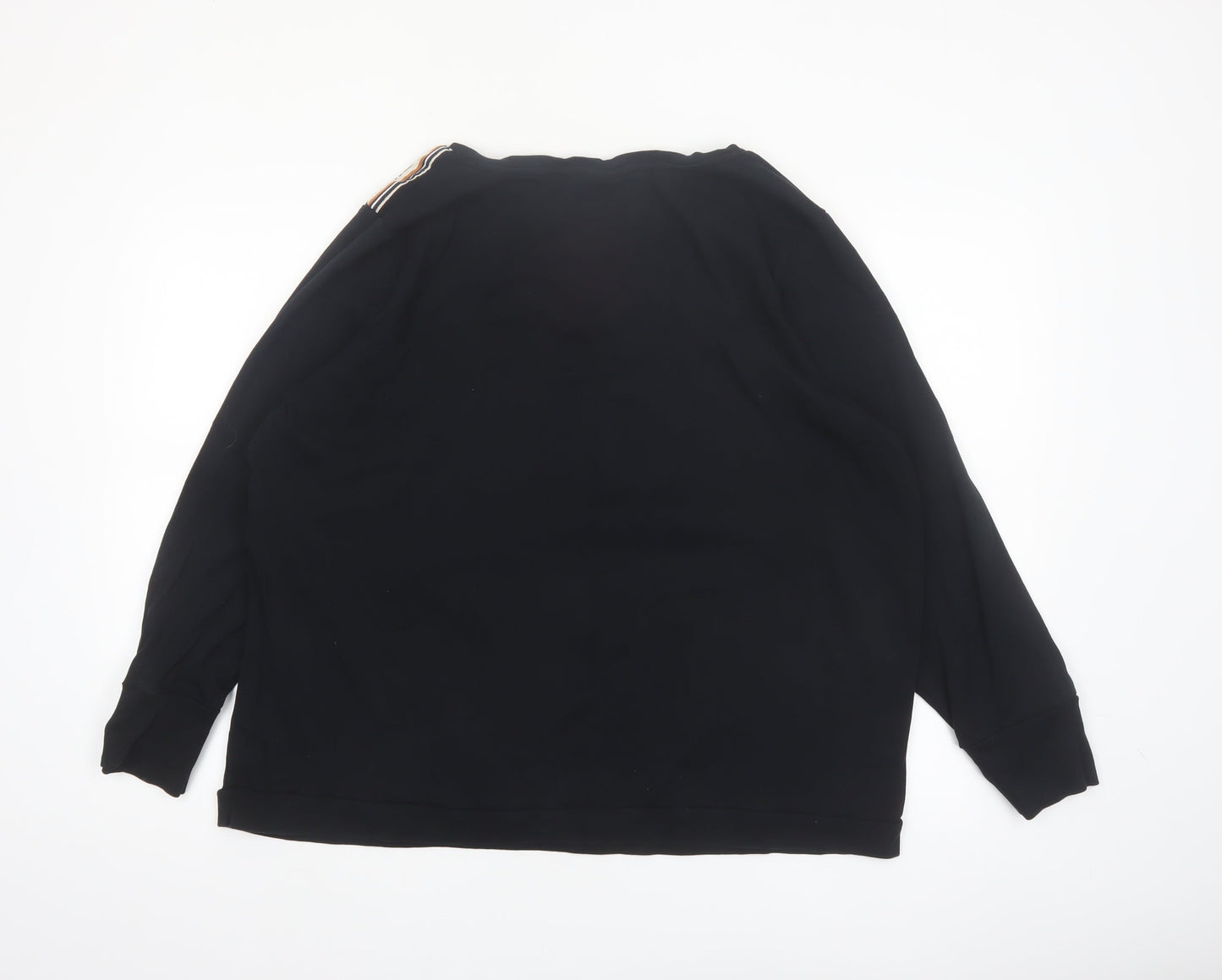 KangaROOS Women Black 22/24 Pullover Sweatshirt Cotton V-Neck
