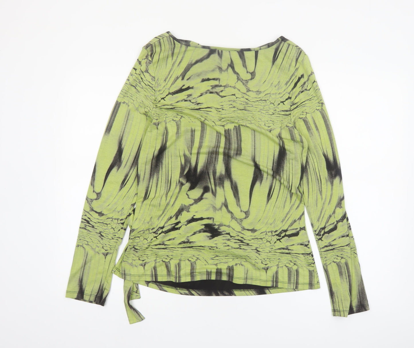 Chianti Women’s Green Abstract Long Sleeve Tunic Top Size 14